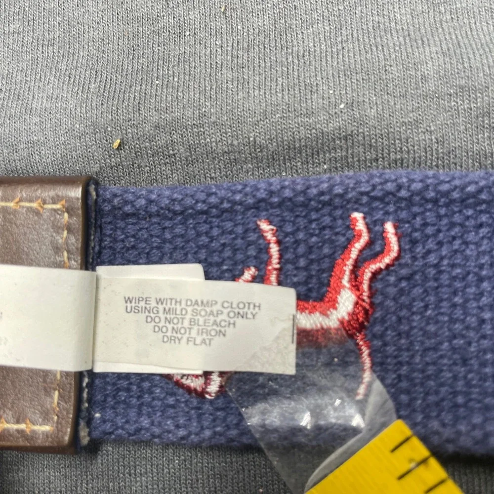 Gap Men VTG Belt Navy preppy Blue Cotton Canvas L/XL Preppy Red Dog D-Ring